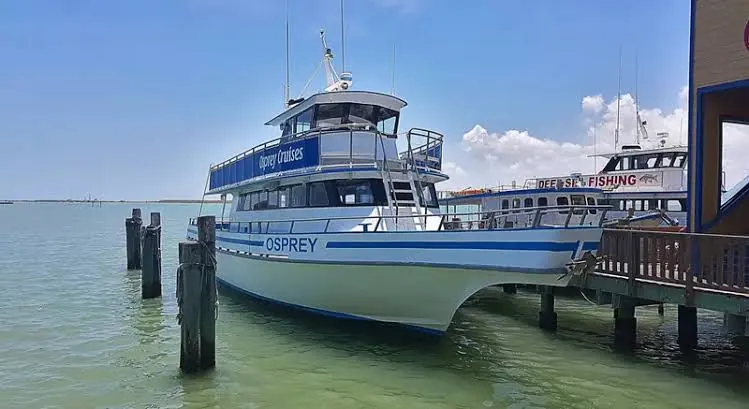 The Osprey cruise boat docked at the pier